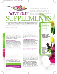 Natural Health magazine, Future of Supplements Feb'11